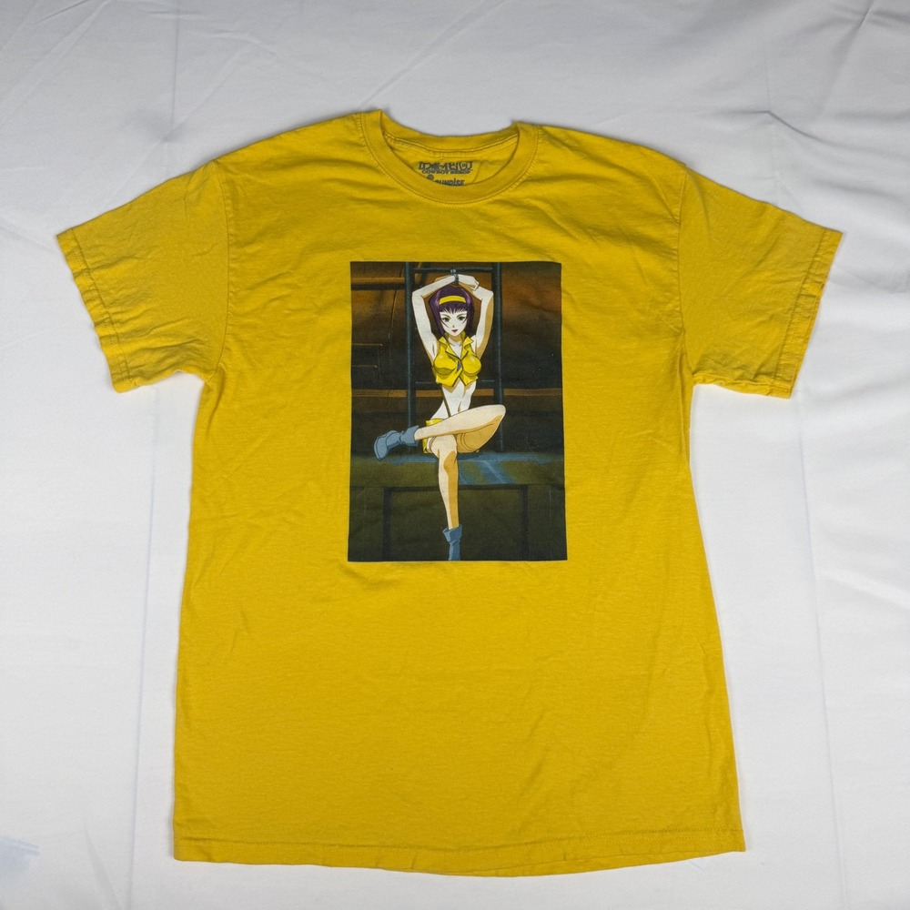 Cowboy Bebop Faye Valentine Graphic T-Shirt Yellow Mens Medium Anime Funimation